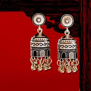Indian Pakistani Afghani Boho vintage Ethnic Drop Earrings Jhumka 💕